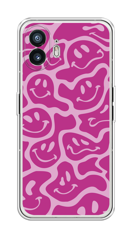 

Чехол на Nothing Phone (2) "Расплывчатые смайлики розовые", Фиолетовый, 3300250-1