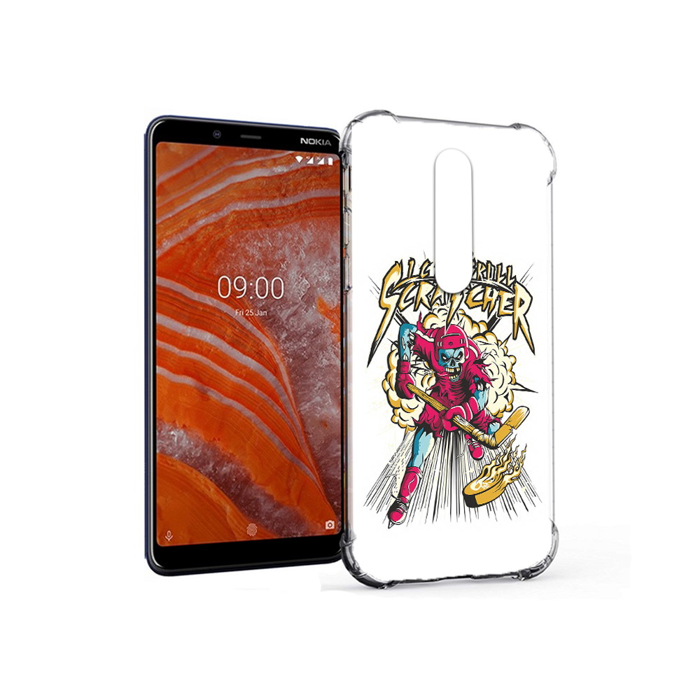 

Чехол MyPads Tocco для Nokia 3.1 Plus нарисованный скелет хоккеист (PT121397.96.514), Прозрачный, Tocco