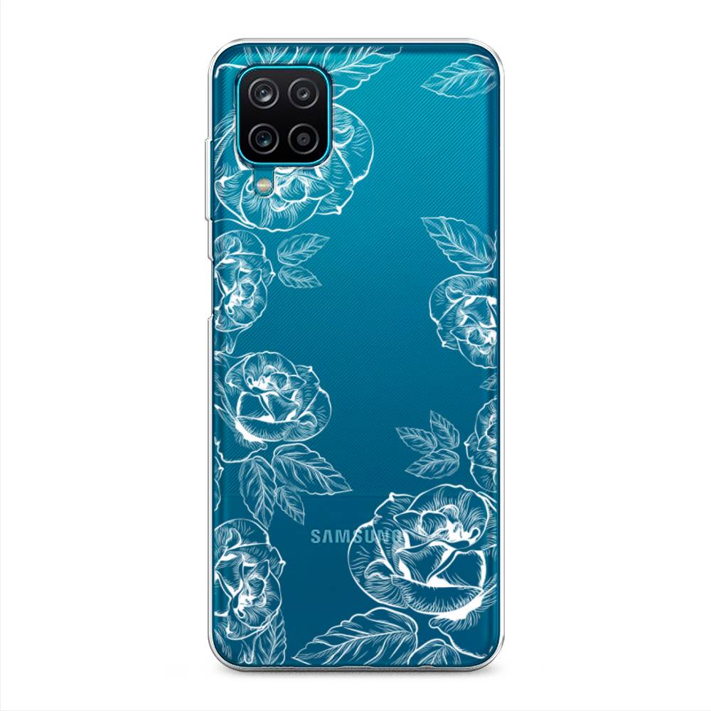 

Чехол на Samsung Galaxy A12/M12 "Розы графика", Черный;серый, 2101650-2