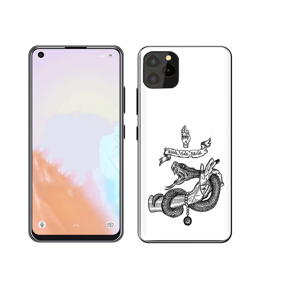 

Чехол MyPads Tocco для Oukitel C21 Pro змея на руке рисунок, Прозрачный, Tocco