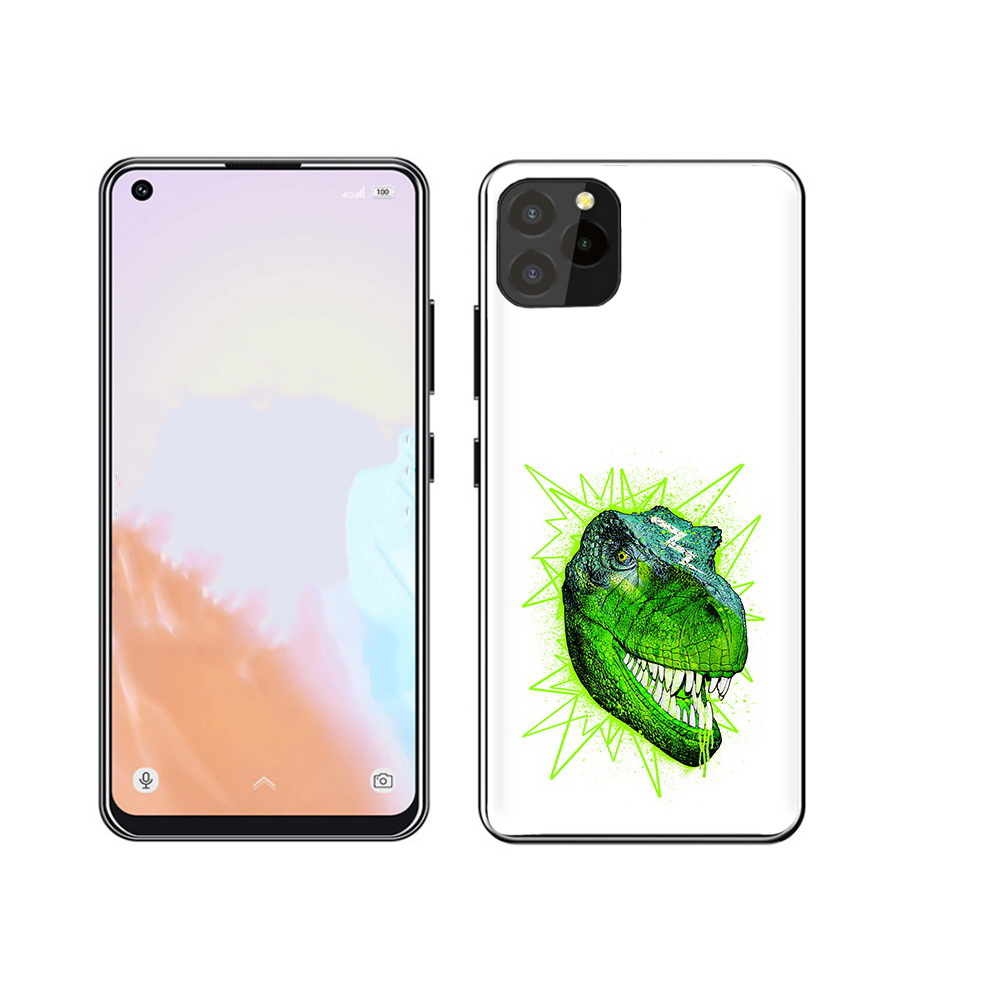 

Чехол MyPads Tocco для Oukitel C21 Pro зеленый динозавр, Прозрачный, Tocco