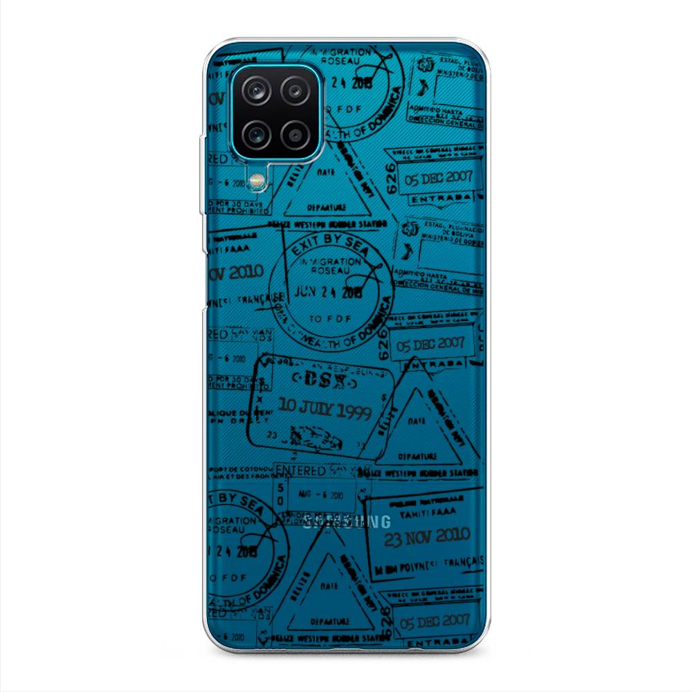 

Чехол на Samsung Galaxy A12/M12 "Visa stamps 2", Белый;черный;серый, 2101650-2
