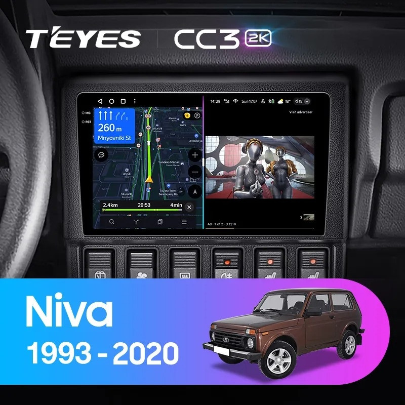 Магнитола Teyes CC3 2K 432 для LADA Niva 1993-2020 3840000₽