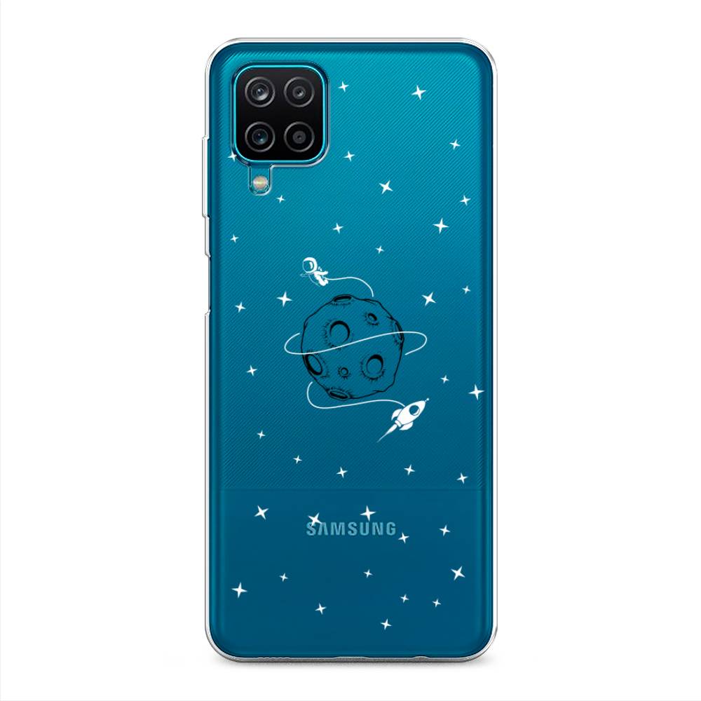 

Чехол на Samsung Galaxy A12/M12 "Полет вокруг луны", Белый;серый;черный, 2101650-2