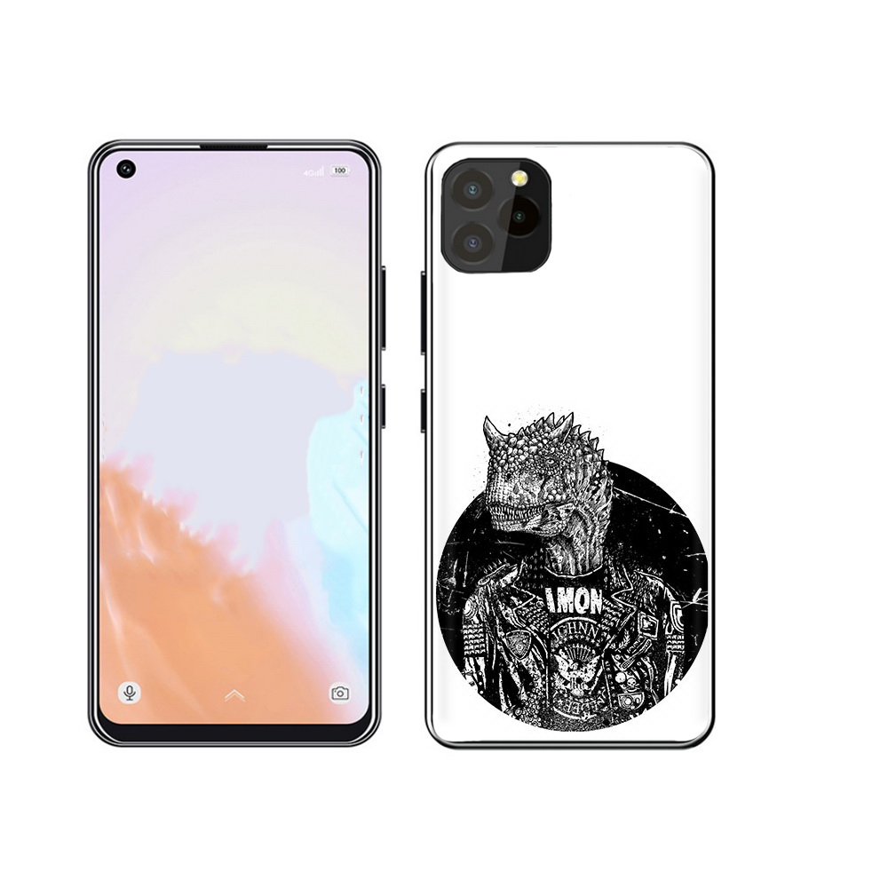 

Чехол MyPads Tocco для Oukitel C21 Pro динозавр в куртке, Прозрачный, Tocco