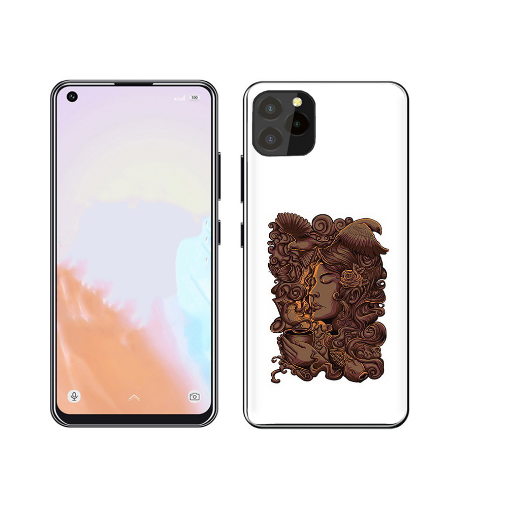 

Чехол MyPads Tocco для Oukitel C21 Pro девушка с длинными волосами абстракция, Прозрачный, Tocco