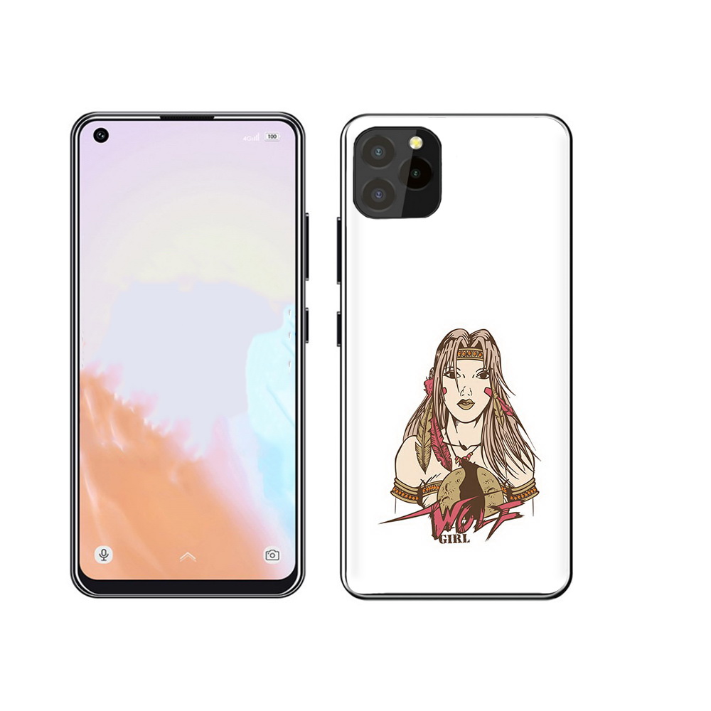 

Чехол MyPads Tocco для Oukitel C21 Pro девушка волк, Прозрачный, Tocco