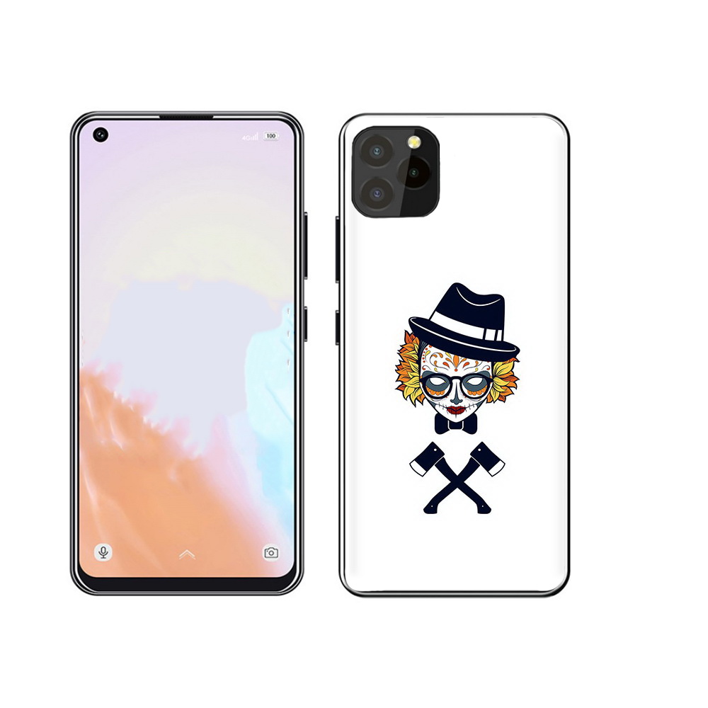 

Чехол MyPads Tocco для Oukitel C21 Pro девушка в маске с топорами рисунок, Прозрачный, Tocco