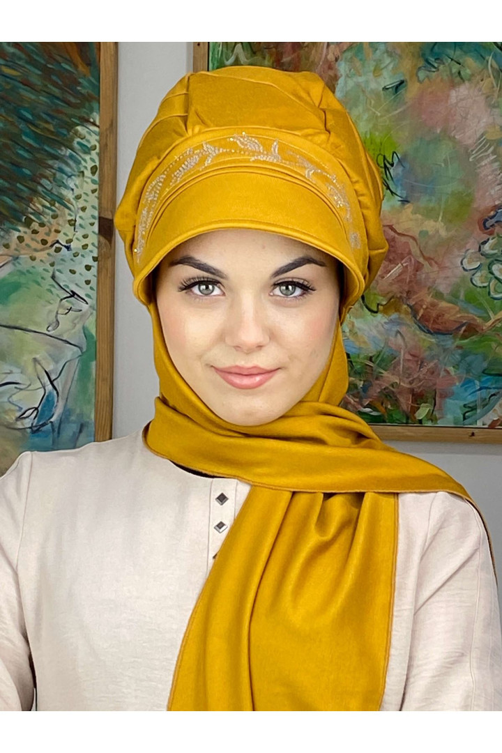 

Тюрбан женский Butik Ambar 04-BST-060322 желтый, 03-BST-060321
