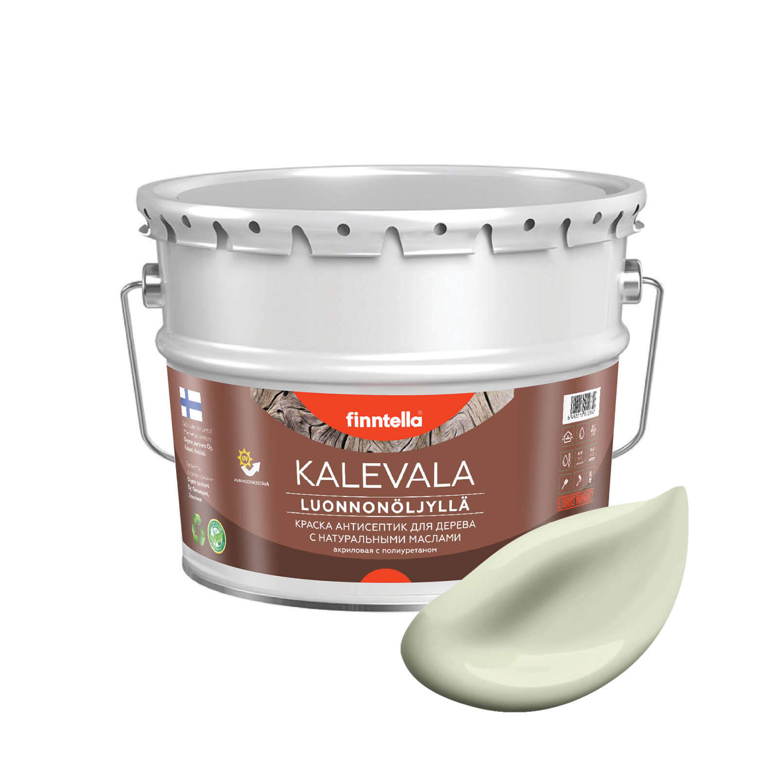 

Краска для дерева и деревянных фасадов FINNTELLA KALEVALA, с натуральным маслом и полиурет, Желтый, KALEVALA NLC