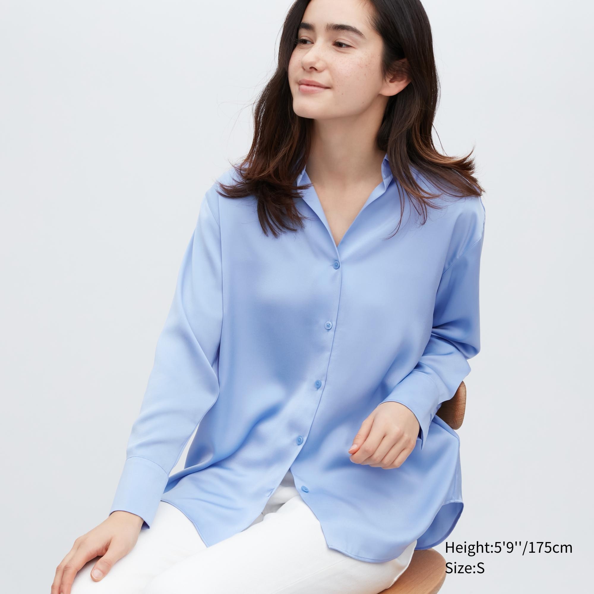 Рубашка женская UNIQLO 458834COL61 синяя S (доставка из-за рубежа)