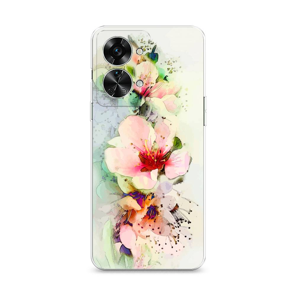 

Чехол на OnePlus Nord 2T "Нежные цветы", Зеленый;розовый, 153250-2