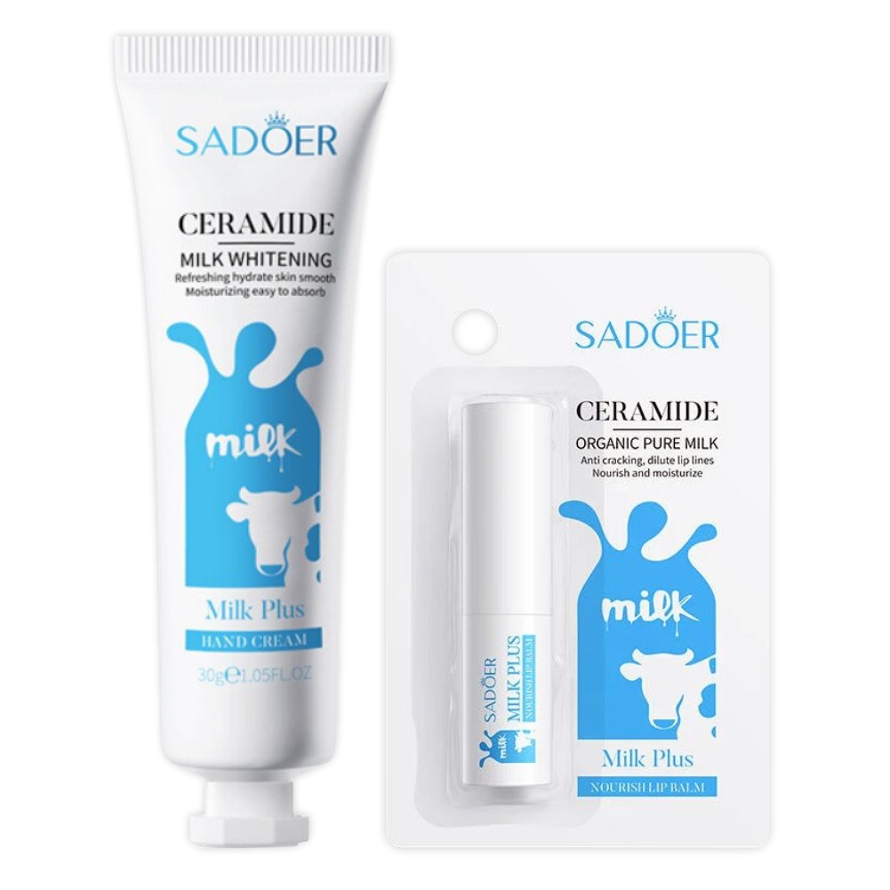 Набор Sadoer крем для рук органический бальзам для губ с аминокислотами коровьего молока бальзам для губ officina naturae увлажняющий органический ваниль