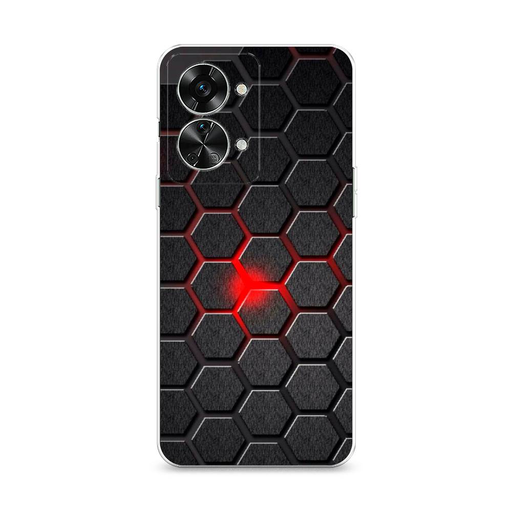 

Чехол на OnePlus Nord 2T "Соты красные", Красный;черный;серый, 153250-3