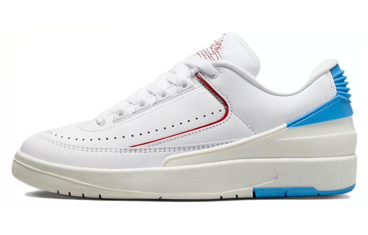 

Кеды унисекс Jordan Air Jordan 2 Low Gym Red and Dark Powder Blue белые 36.5 EU, Белый, Air Jordan 2 Low Gym Red and Dark Powder Blue