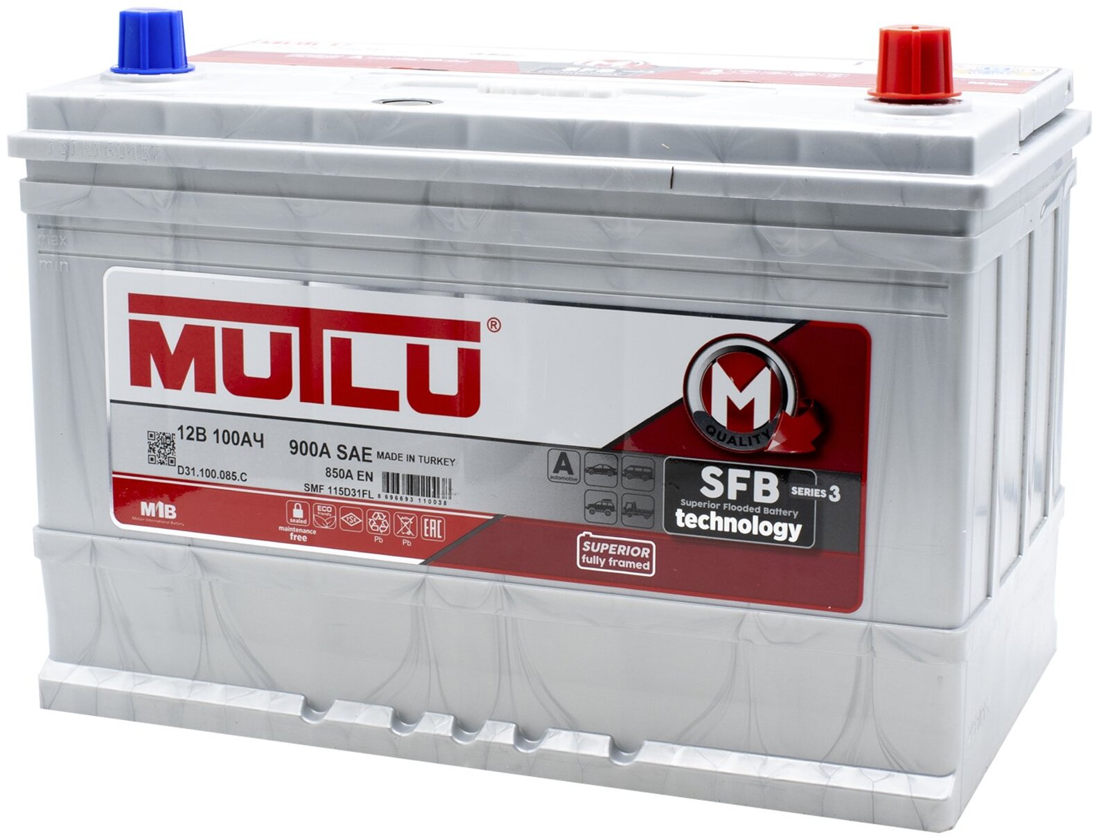 

Аккумулятор MUTLU Asia SFB M3 100 Ач 850 А обратная полярность, Asia SFB M3