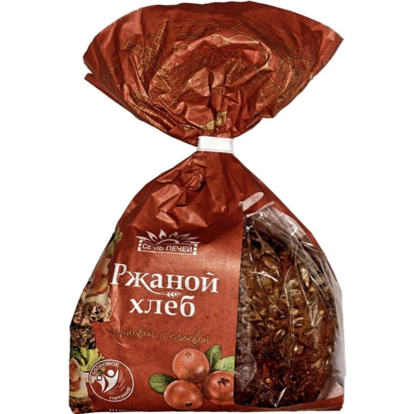 

Хлеб ржаной Семь печей зерновой с клюквой нарезка 300 г
