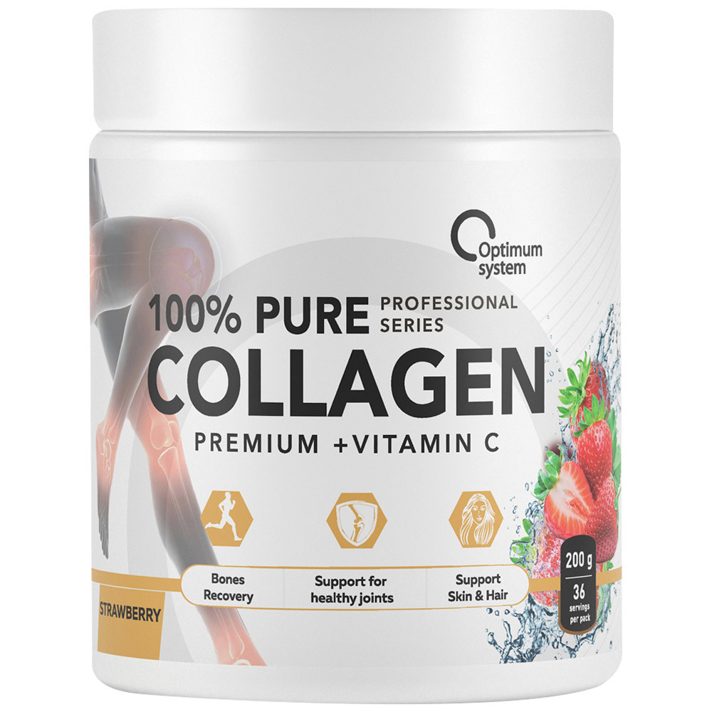 

Коллаген Optimum System 100% Pure Collagen Powder strawberry порошок 200 г