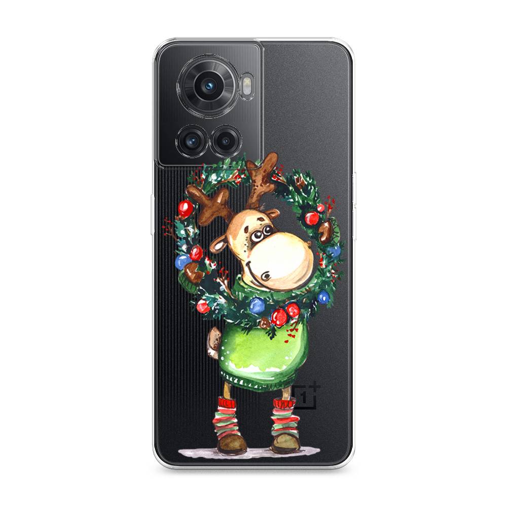 

Чехол на OnePlus 10R "Олень с новогодним венком", 152950-4