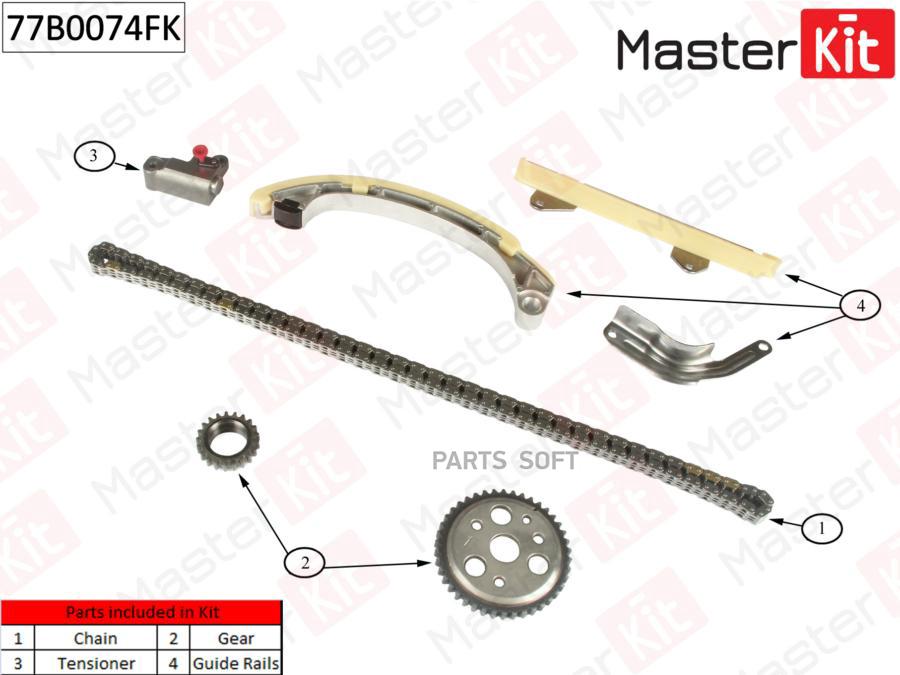 

Комплект Цепи Грм Toyota Yaris 1.3 Vvt-I 05- 77b0074fk MasterKit арт. 77B0074FK