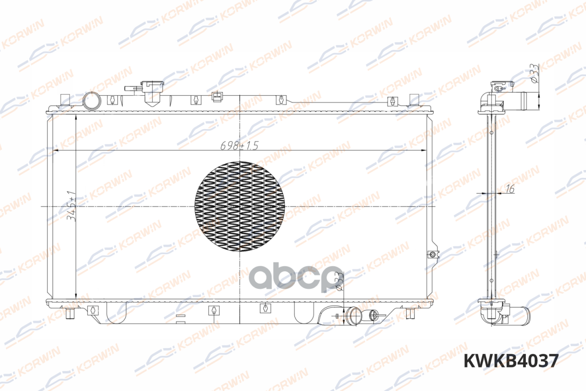 

Радиатор Охлаждения Kia Spectra 1.5-1.6 (00-11) Mt (Гарантия 2 Года) KORWIN арт. KWKB4037