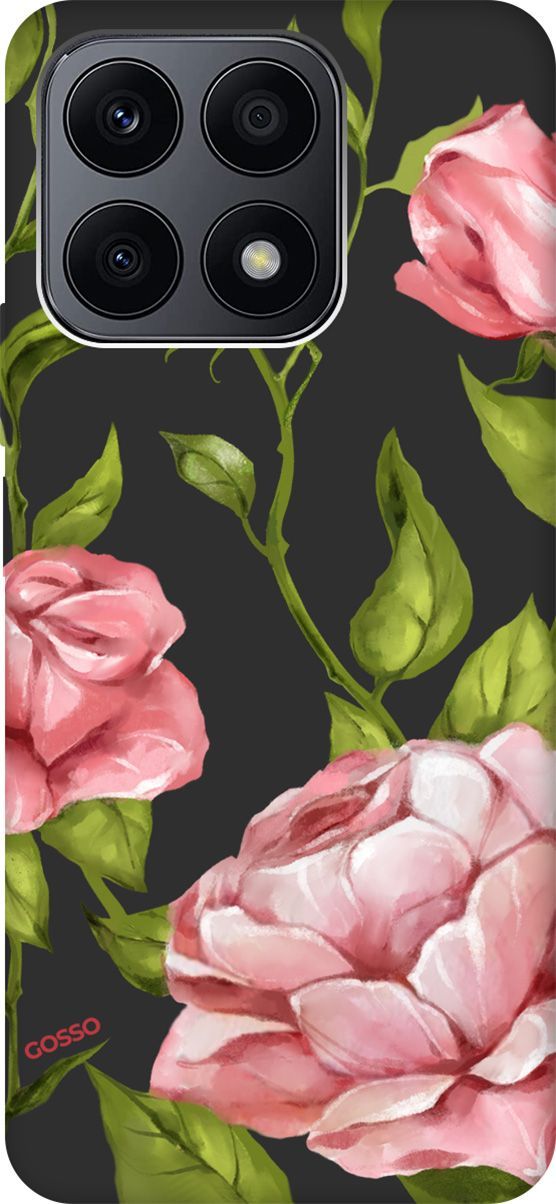 

Матовый Soft Touch Чехол на Honor X8a с 3D принтом "Amazing Roses" черный, Черный;зеленый, 158896