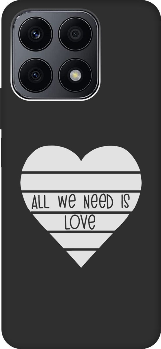 

Чехол на Honor X8a с 3D принтом "All We Need is Love W" черный, Черный;белый, 158895
