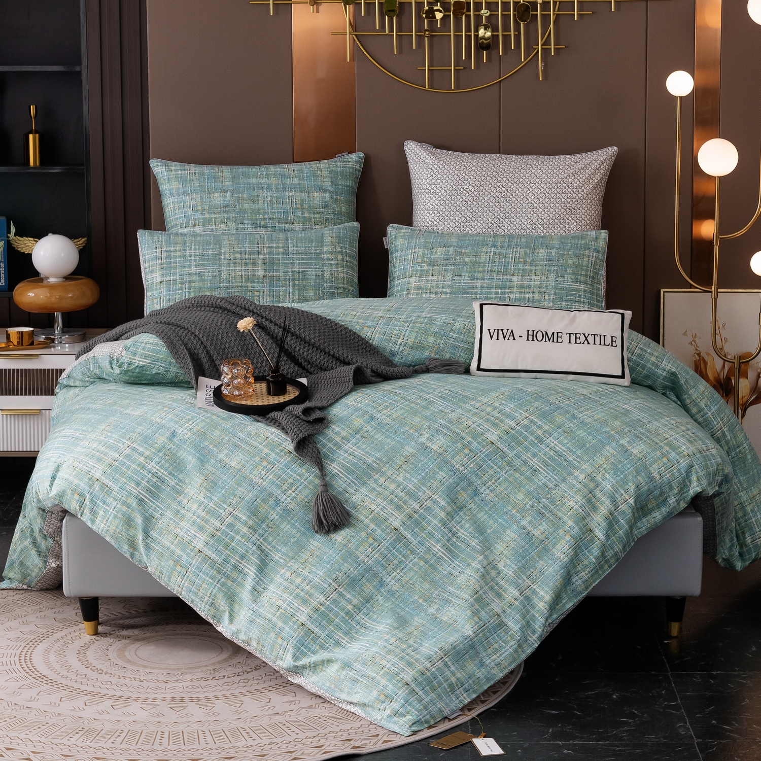 

Комплект постельного белья Ситрейд Сатин Элитный на резинке CPLR053 2 спальный, CPLR053