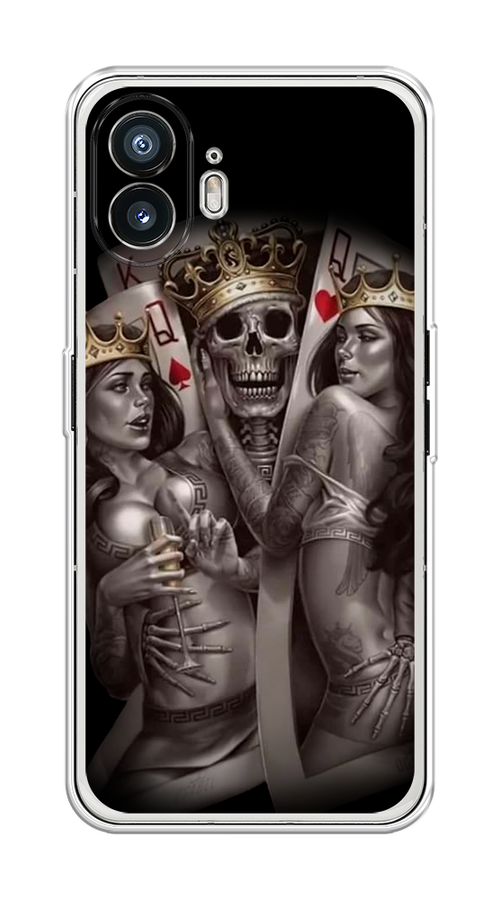 

Чехол на Nothing Phone (2) "Карты король и королевы", Серый;желтый, 3300250-1