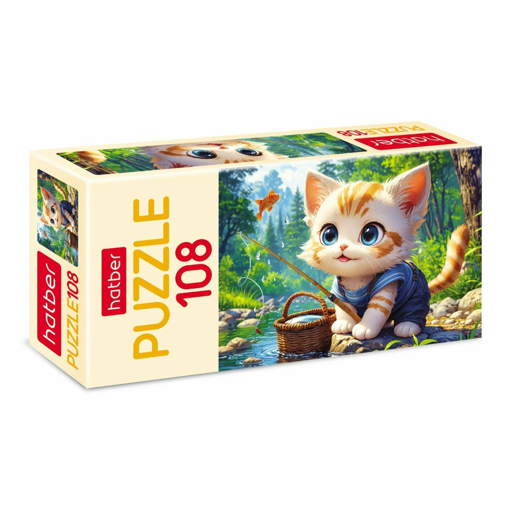 

Hatber Пазл Котик-рыбак 300х210мм 108 эл. 108ПЗ4-32541, 108ПЗ4-32541