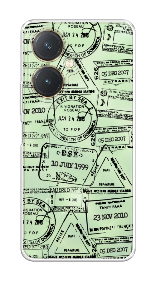 

Чехол на Vivo Y27 4G "Visa stamps 2", Белый;черный;серый, 269150-1
