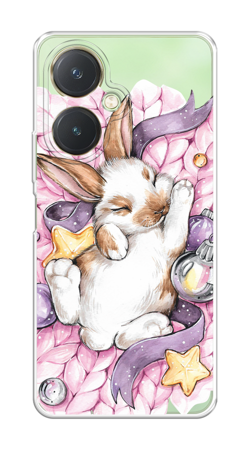 

Чехол на Vivo Y27 4G "Кролик спит", Розовый;белый, 269150-1