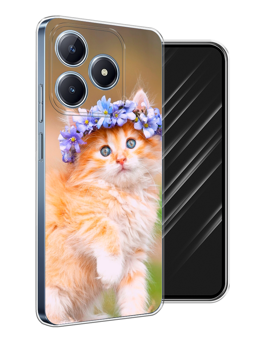 

Чехол Awog на Realme C63 "Рыжий кот в венке", Коричневый;синий, 2517350-1
