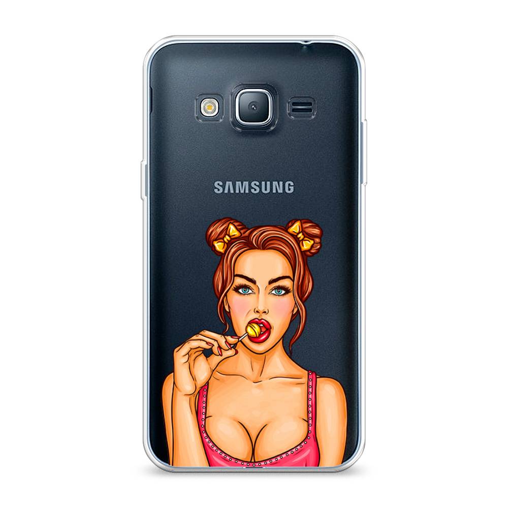 

Чехол Awog на Samsung Galaxy J3 2016 / Самсунг J3 2016 "Вкусный леденец", Бежевый;коричневый;розовый, 22450-7