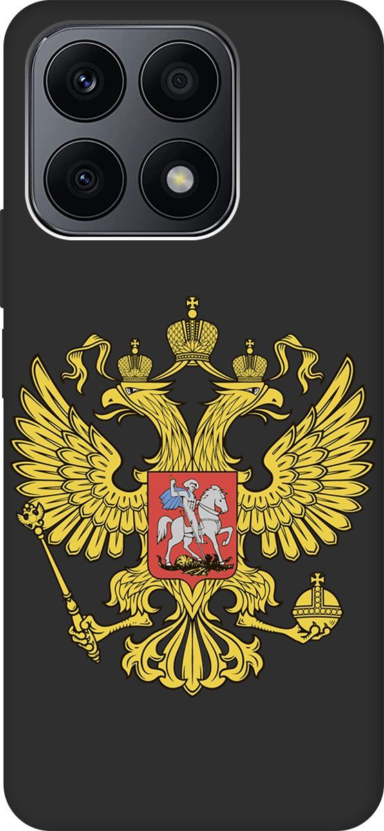 

Матовый Soft Touch Чехол на Honor X8a с 3D принтом "Patriot" черный, Черный;желтый, 158894