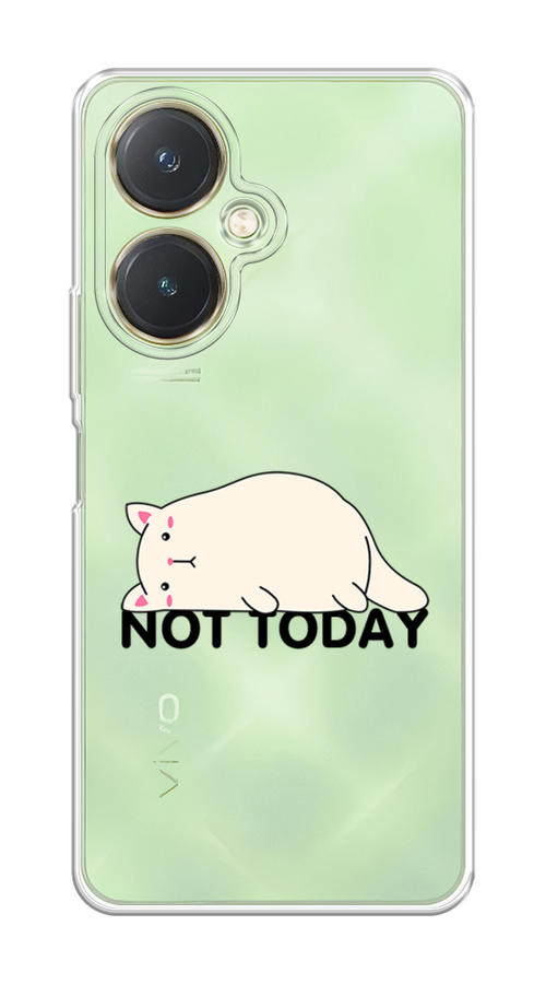 

Чехол на Vivo Y27 4G "Cat not today", Белый;розовый;черный, 269150-1