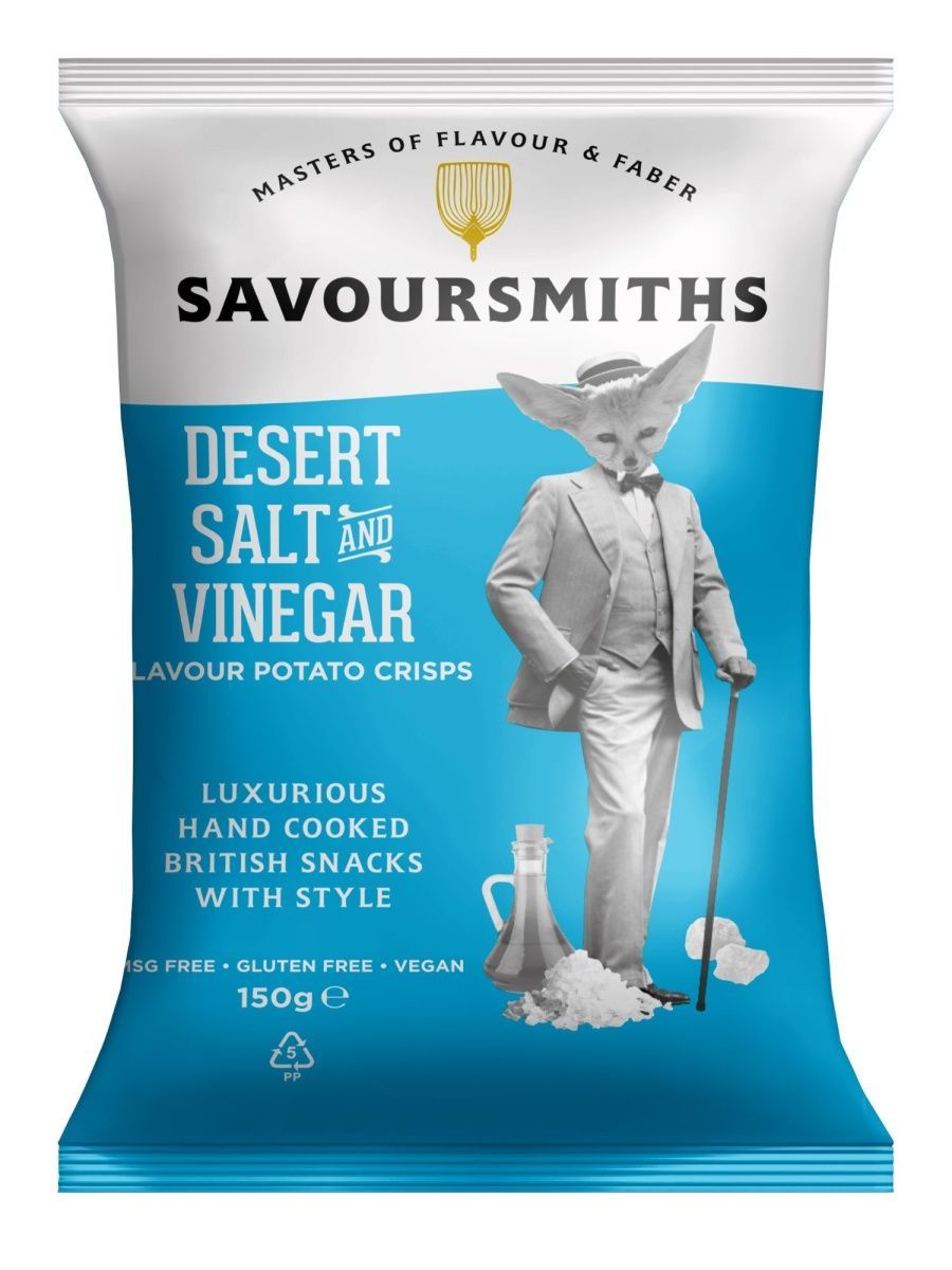 Чипсы картофельные SAVOURSMITHS натуральные с солью и уксусом, 150г