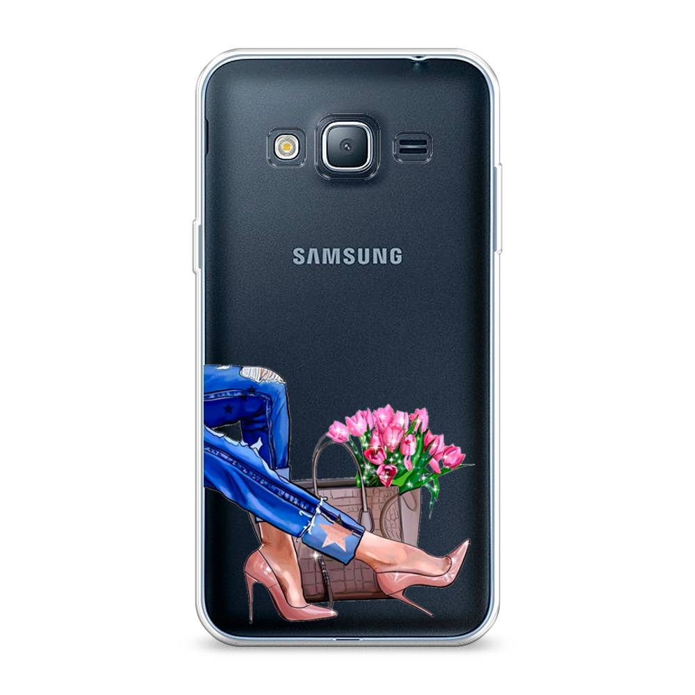 

Чехол Awog на Samsung Galaxy J3 2016 / Самсунг J3 2016 "Каблучки", Голубой;коричневый;розовый, 22450-7