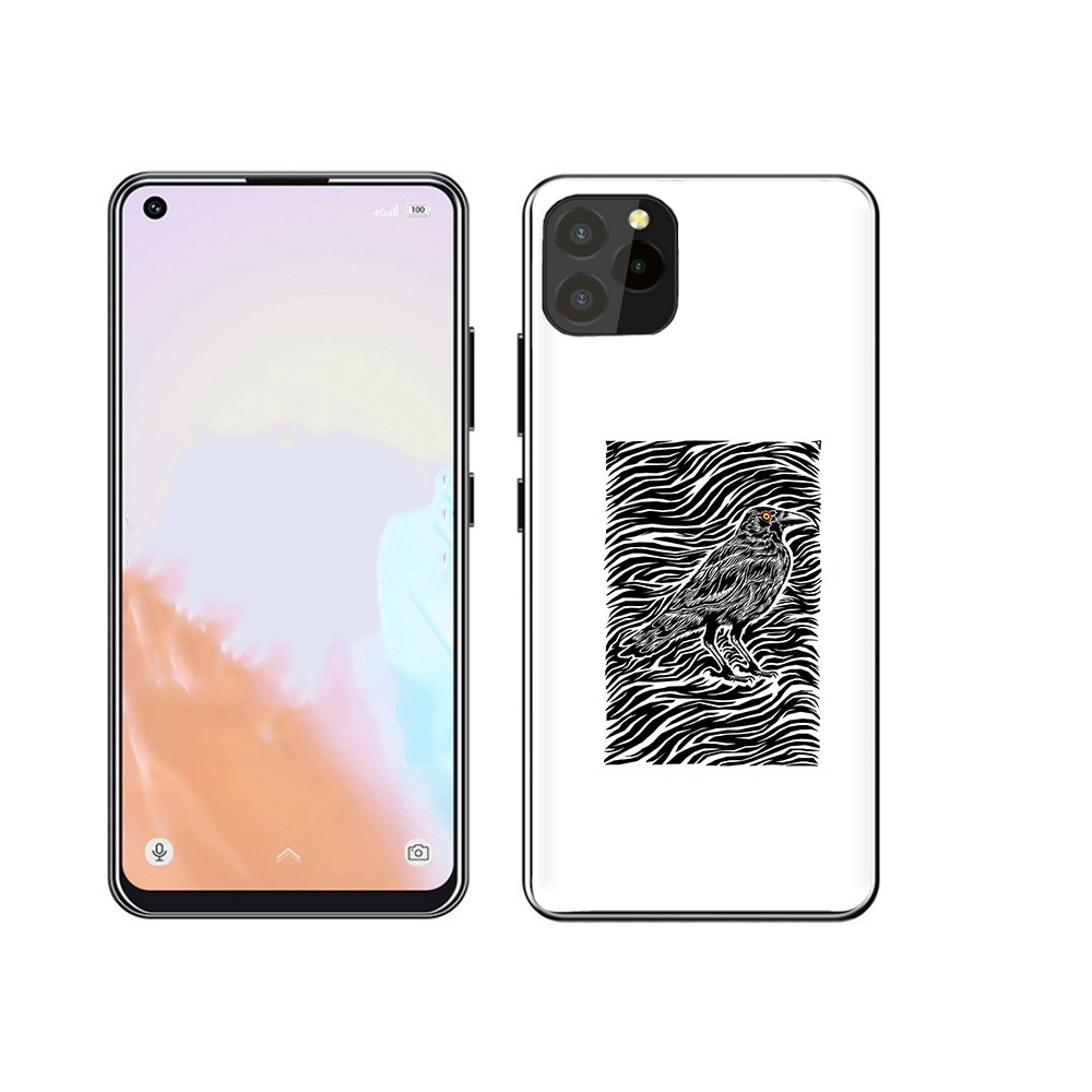 

Чехол MyPads Tocco для Oukitel C21 Pro ворон в абстракции, Прозрачный, Tocco