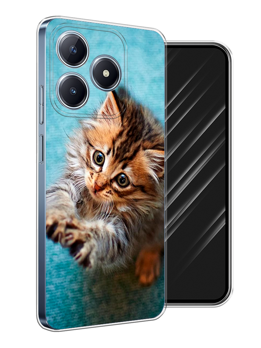 

Чехол Awog на Realme C63 "Котенок просит есть", Бирюзовый;коричневый;белый, 2517350-1