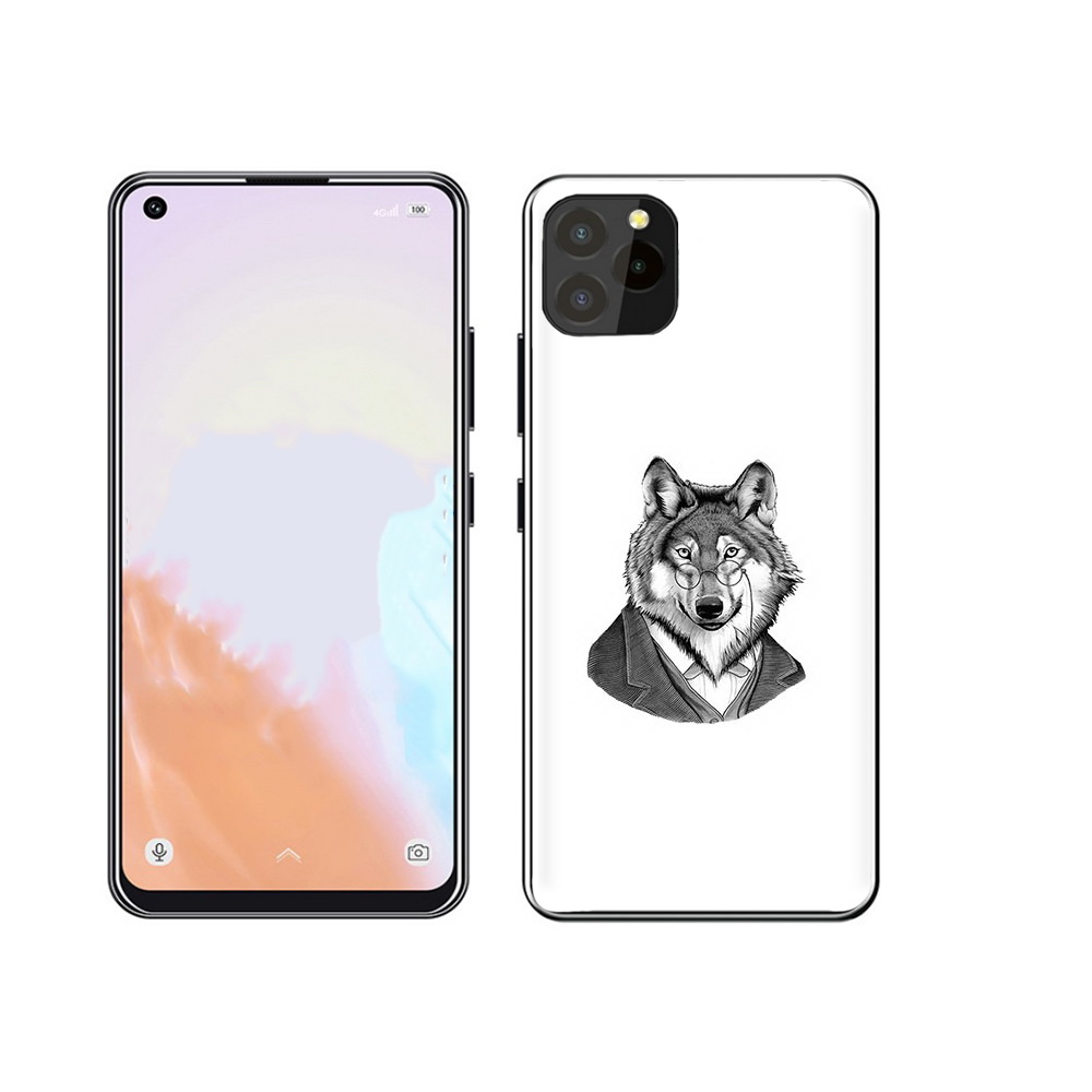 

Чехол MyPads Tocco для Oukitel C21 Pro волк в пиджаке, Прозрачный, Tocco