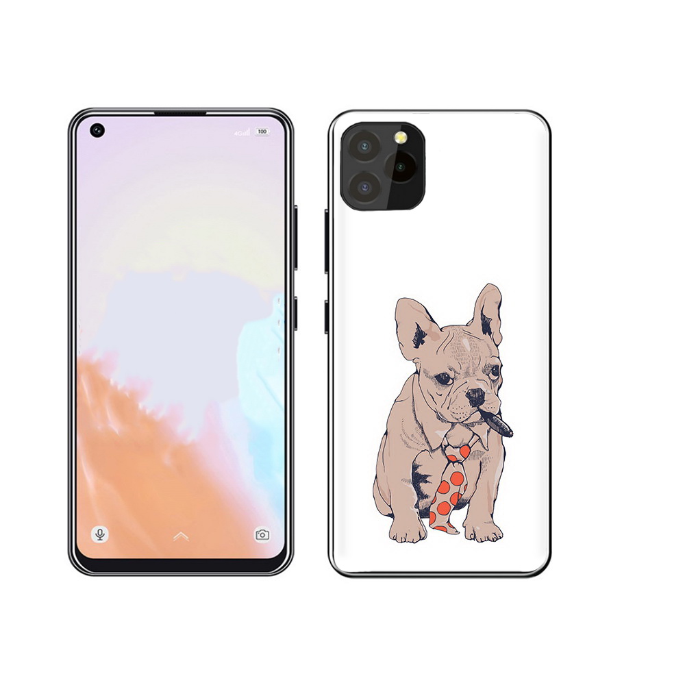 

Чехол MyPads Tocco для Oukitel C21 Pro бульдог с сигарой, Прозрачный, Tocco
