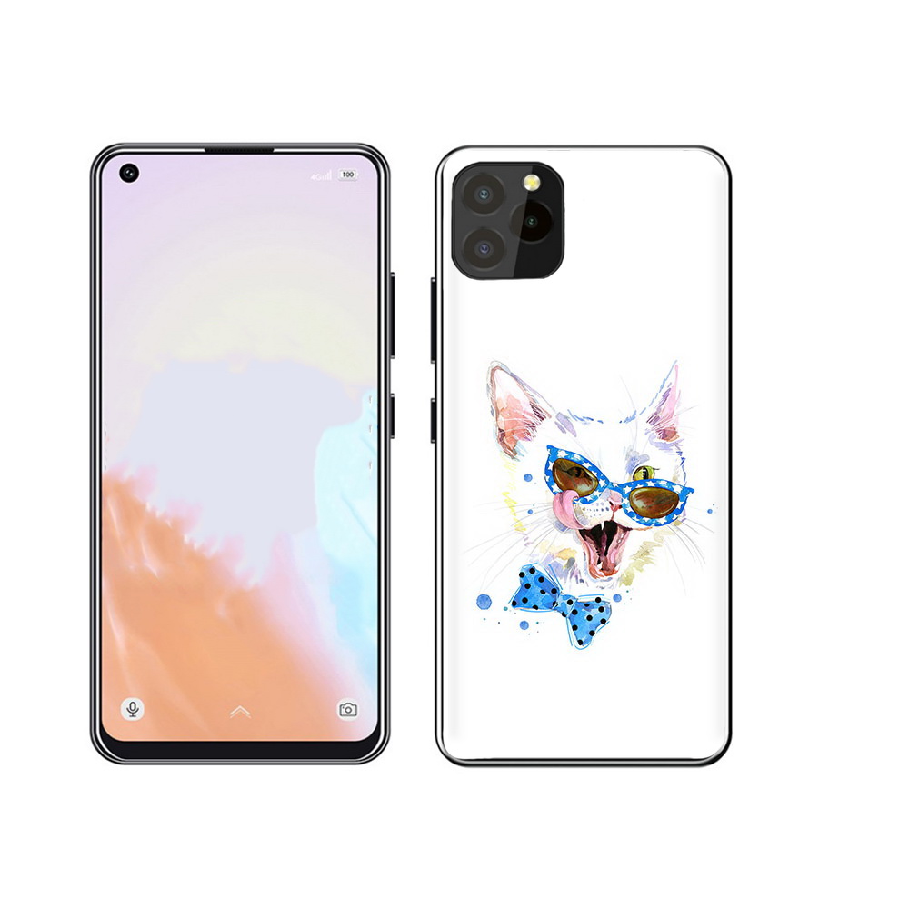 

Чехол MyPads Tocco для Oukitel C21 Pro белый кот, Прозрачный, Tocco