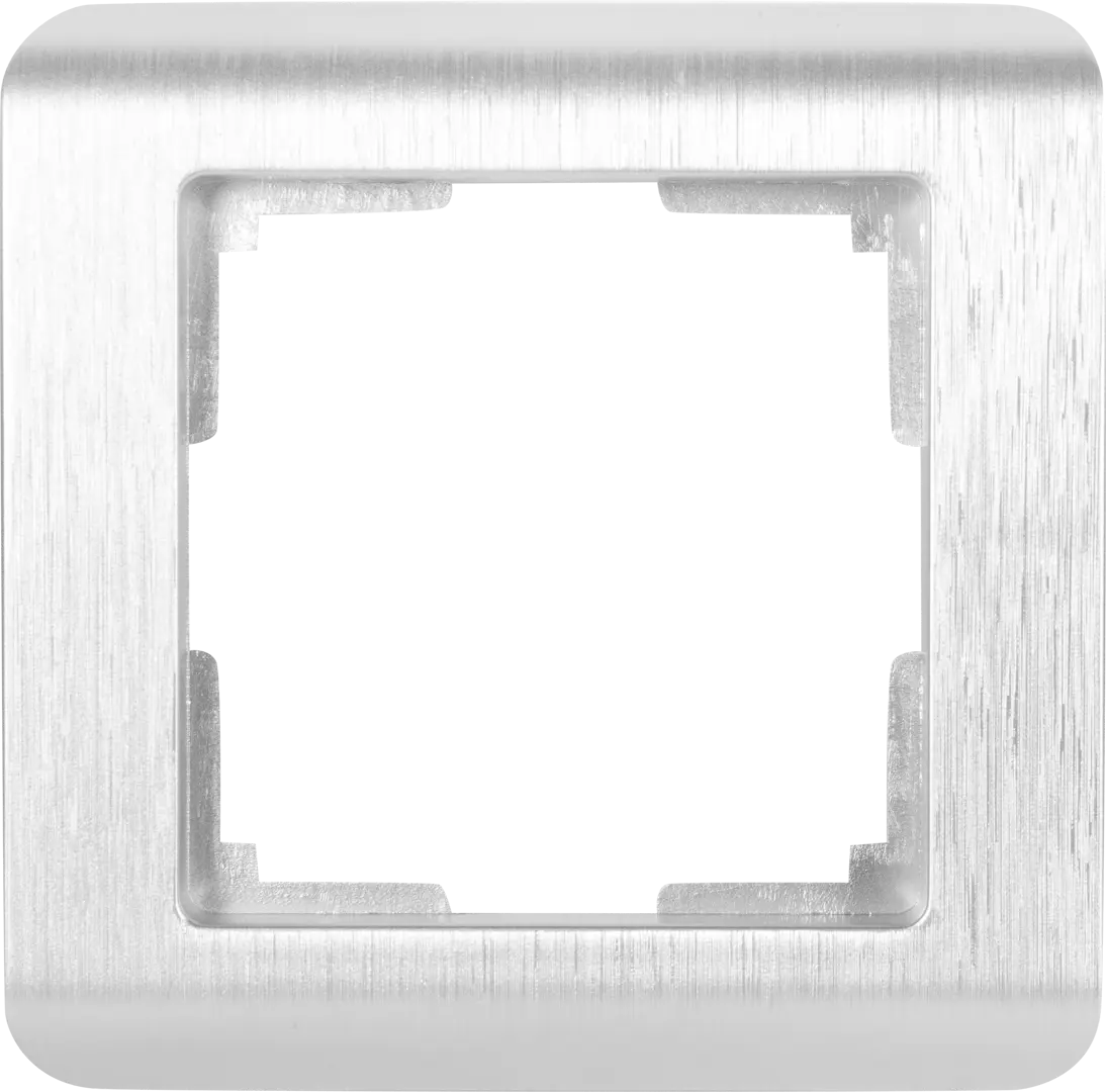 Рамка для розеток и выключателей Werkel Stream 1 пост, цвет серебряный рифленый накладка для встраиваемой телефонной розетки rj 11 werkel w1192009 серебряный рифленый