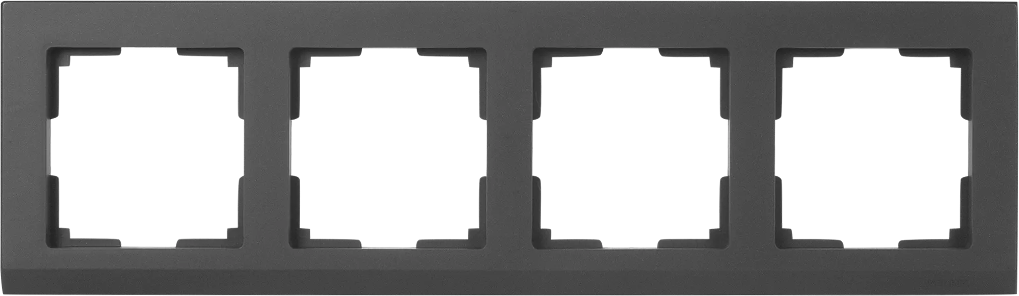 Рамка для розеток и выключателей Werkel Stark 4 поста, цвет чёрный матовый рамка эра 14 5204 05 на 4 поста металл elegance чёрный антрацит б0034561