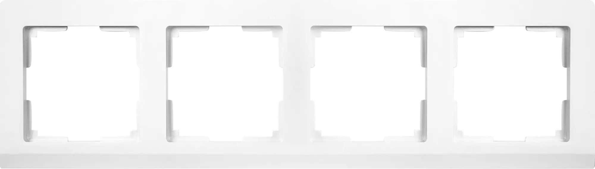 Рамка для розеток и выключателей Werkel Stark 4 поста, цвет серебристый рамка для розеток и выключателей werkel stark 2 поста цвет белый