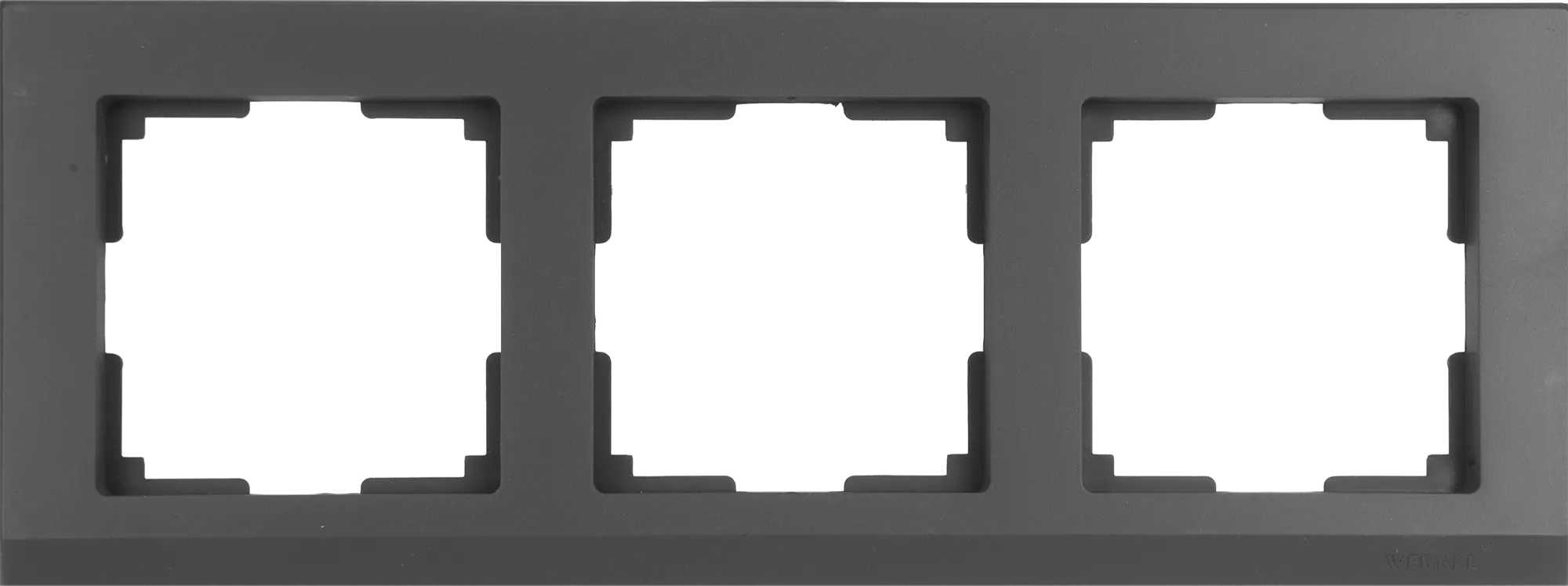Рамка для розеток и выключателей Werkel Stark 3 поста, цвет чёрный матовый рамка inspire lila 30x40 см цвет чёрный