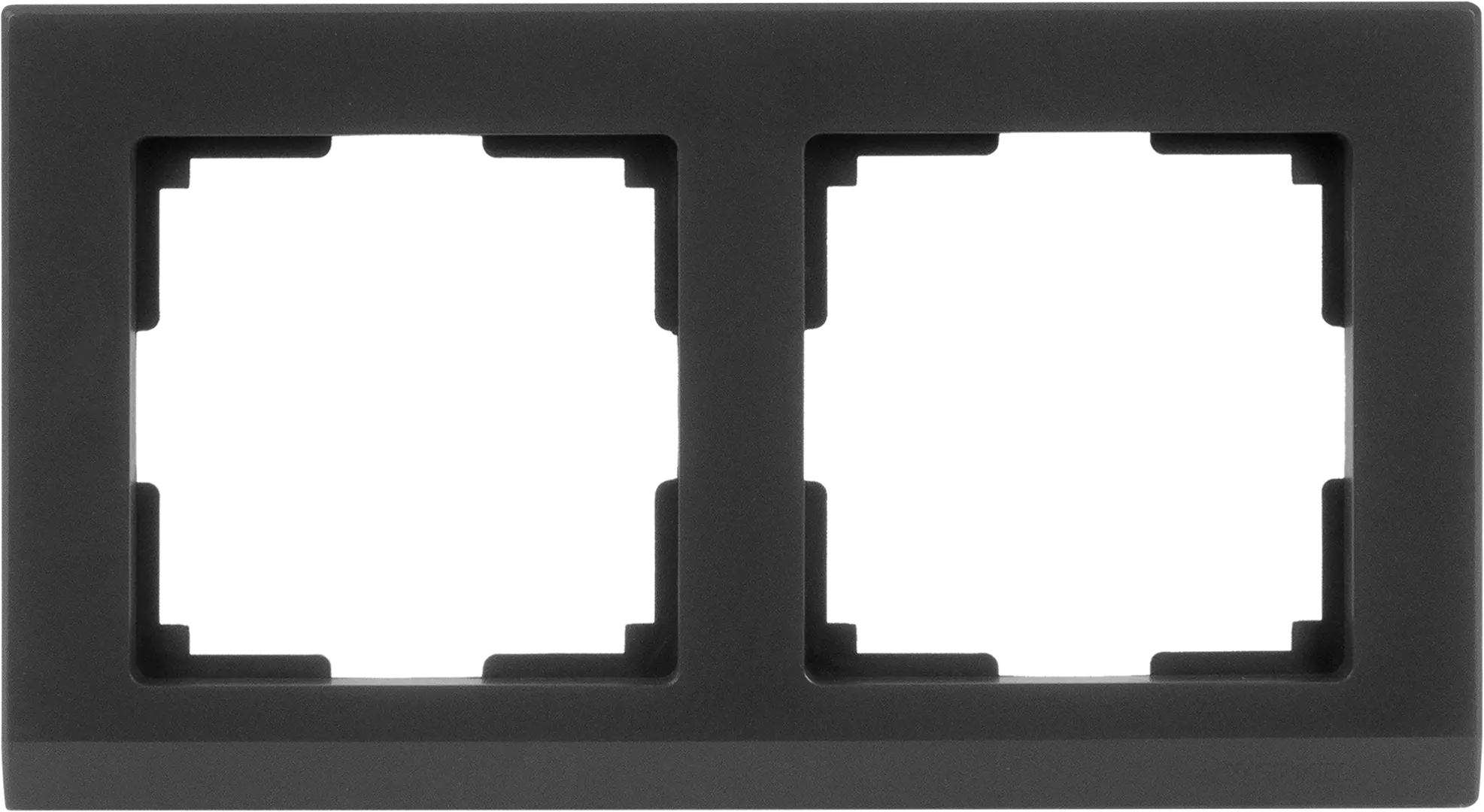 Рамка для розеток и выключателей Werkel Stark 2 поста, цвет чёрный матовый рамка эра 14 5204 05 на 4 поста металл elegance чёрный антрацит б0034561