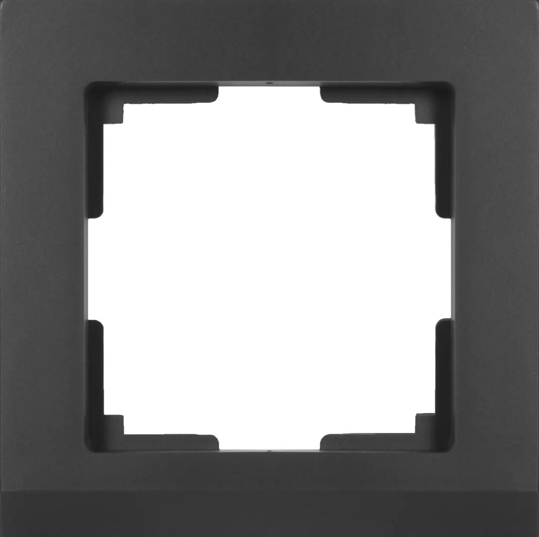 Рамка для розеток и выключателей Werkel Stark 1 пост, цвет чёрный матовый