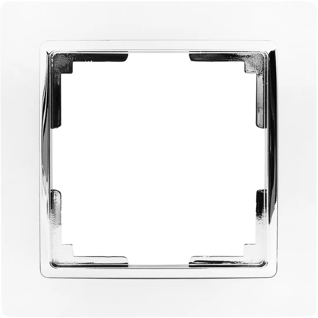 Рамка для розеток и выключателей Werkel Snabb 1 пост, цвет белый/хром рамка на 1 пост werkel aluminium w0011708 4690389157981